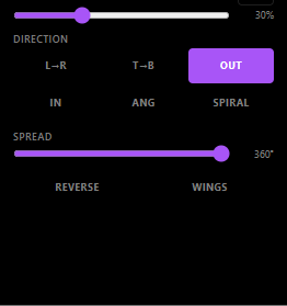 Speed, direction, and movement controls